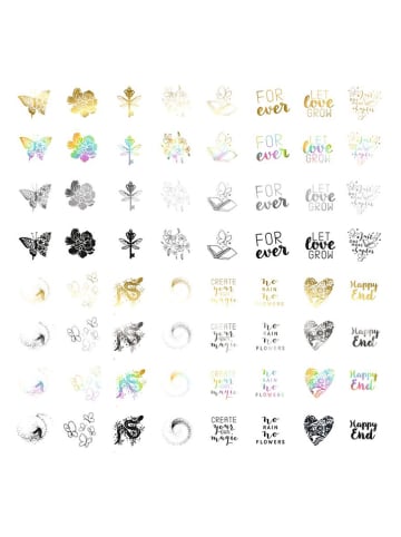 moses. 2er-Set: Fingernagel-Tattoos in Gold/ Silber/ Bunt - 2x 120 Stück
