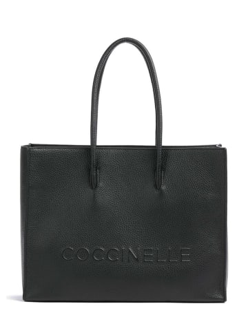 COCCINELLE Leder-Henkletasche in Schwarz - (L)36 x (B)27 x (H)13 cm