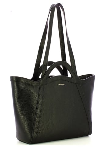 COCCINELLE Leder-Henkeltasche in Schwarz - (L)30 x (B)25 x (H)13 cm