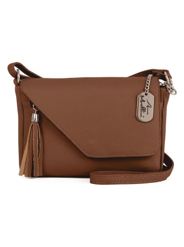 Anna Morellini Leder-Umhängetasche "Lola" in Braun - (L)24 x (B)6 x (H)18 cm