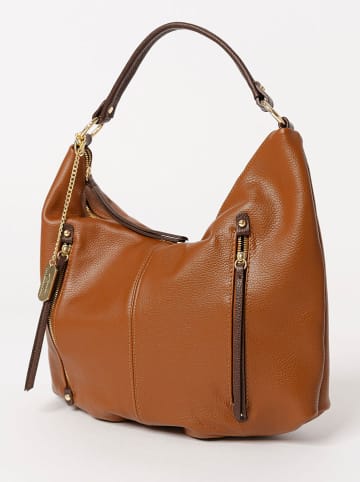 Anna Morellini Leder-Henkeltasche in Hellbraun