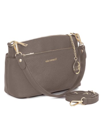 Mia Tomazzi Leder-Henkeltasche "Bardolino" in Grau - (L)25 x (B)13 x (H)17 cm