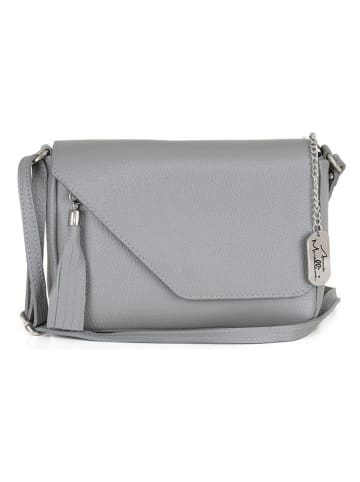 Anna Morellini Leder-Umhängetasche "Lola" in Grau - (L)24 x (B)6 x (H)18 cm