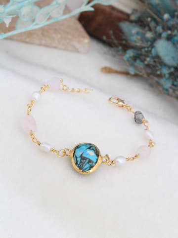 L'Atelier de Gaia Vergold. Armband mit Edelsteinen und Perlen