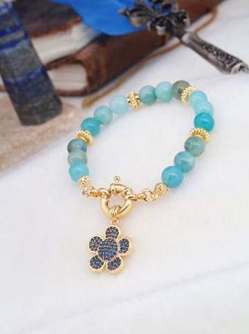 Pierres delicates Vergulde armband met edelstenen en hanger