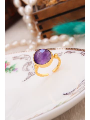 L'Atelier de Gaia Vergulde ring met edelsteen