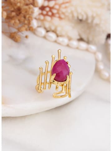 L'Atelier de Gaia Vergulde ring met edelsteen