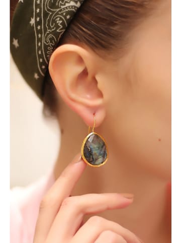 L'Atelier de Gaia Vergulde oorringen met edelstenen