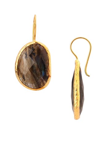 L'Atelier de Gaia Vergulde oorringen met edelstenen