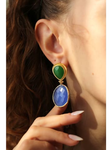 L'Atelier de Gaia Vergulde oorringen met edelstenen
