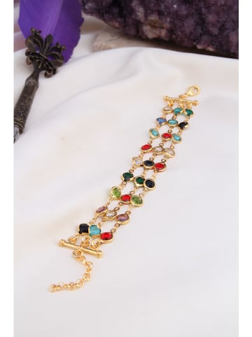 L'Atelier de Gaia Vergold. Armkette mit Edelsteinen