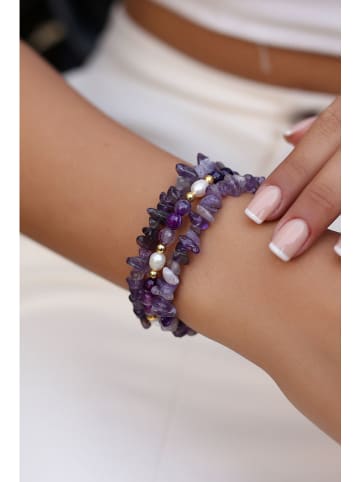 L'Atelier de Gaia Vergulde armband met edelstenen