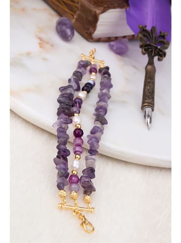 L'Atelier de Gaia Vergulde armband met edelstenen