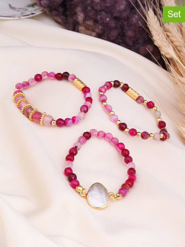L'Atelier de Gaia 3er-Set: Armbänder mit Edelsteinen