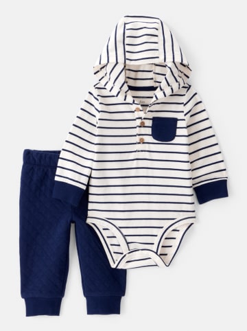 carter's 2-delige outfit donkerblauw/wit