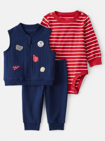 carter's 3-delige outfit donkerblauw/rood