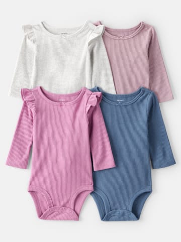 carter's 4er-Set: Bodys in Grau/ Rosa/ Blau