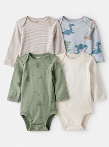 carter's 4er-Set: Bodys in Beige/ Blau/ Grün