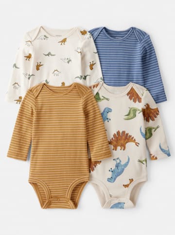 carter's 4er-Set: Bodys in Creme/ Blau/ Hellbraun