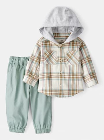 carter's 2tlg. Outfit in Grau/ Hellbraun/ Grün
