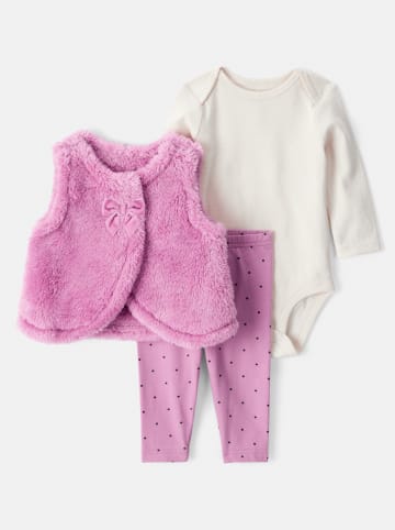 carter's 3-delige outfit paars/wit