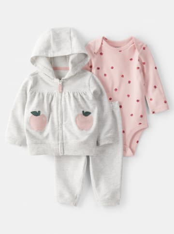 carter's 3tlg. Outfit in Grau/ Rosa