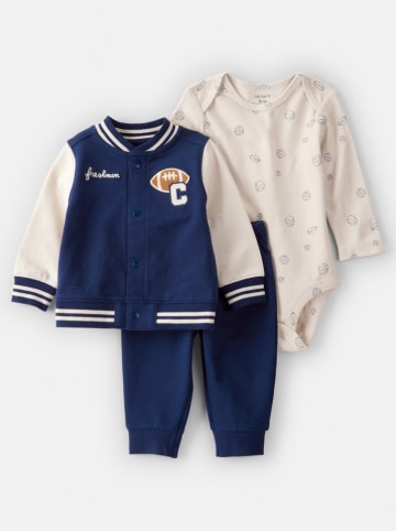carter's 3-delige outfit donkerblauw/crème