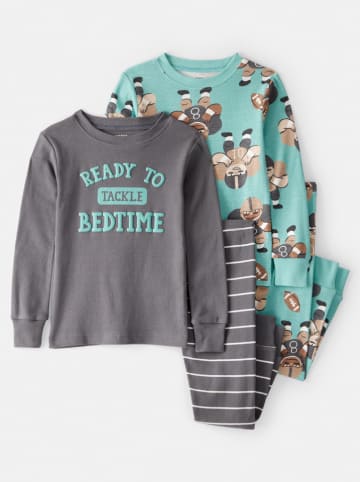 carter's 2-delige set: pyjama's grijs/cyaan