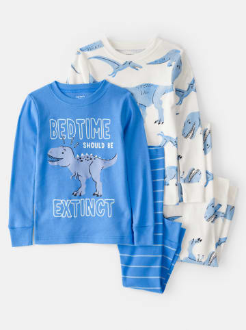carter's 2er-Set: Pyjamas in Blau/ Weiß