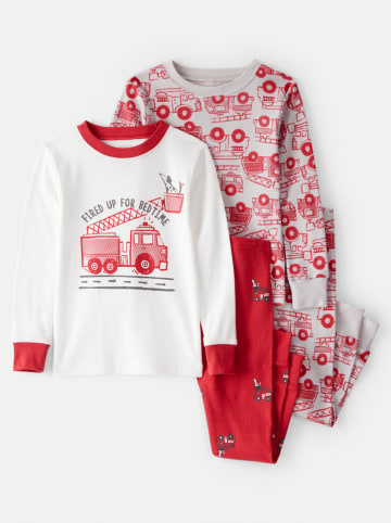 carter's 2-delige set: pyjama's rood/wit/grijs
