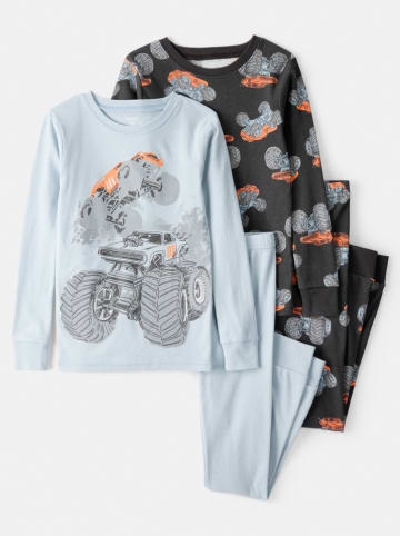 carter's 2er-Set: Pyjamas in Hellblau/ Anthrazit