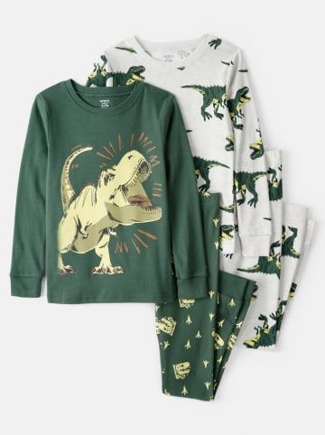 carter's 2er-Set: Pyjamas in Grün/ Grau in Grau/ Grün