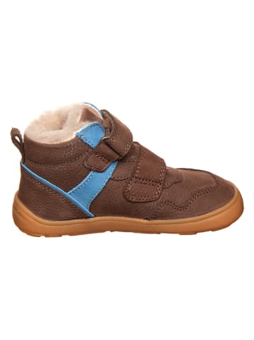 bisgaard Leder-Barfußschuhe in Braun/ Hellblau