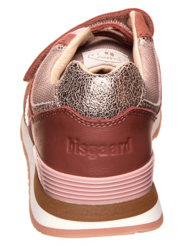 bisgaard Leder-Sneakers  in Gold/ Rot