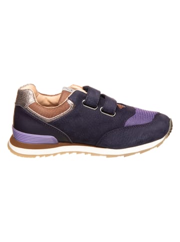 bisgaard Leder-Sneakers  in Lila/ Gold