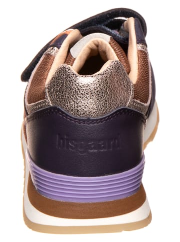 bisgaard Leder-Sneakers  in Lila/ Gold
