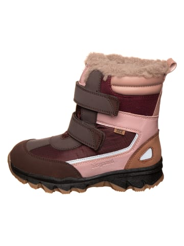 bisgaard Leder-Winterboots "Torben" in Rosa/ Bordeaux