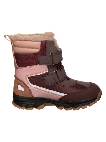 bisgaard Leder-Winterboots "Torben" in Rosa/ Bordeaux