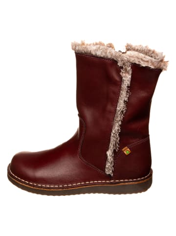 El Naturalista Leder-Winterstiefel in Dunkelrot