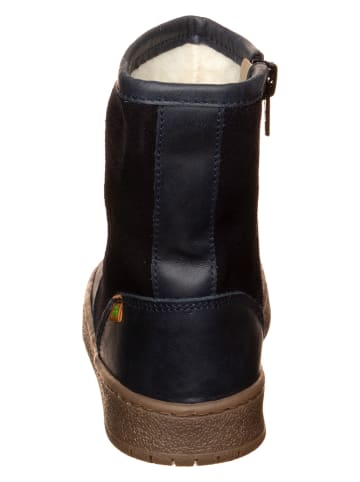 El Naturalista Leren winterboots donkerblauw
