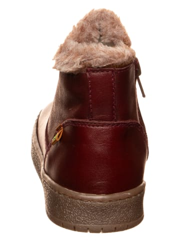 El Naturalista Leren winterboots donkerrood