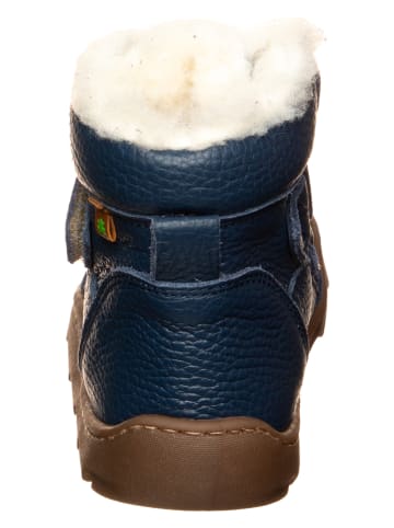 El Naturalista Leren barefootwinterboots donkerblauw
