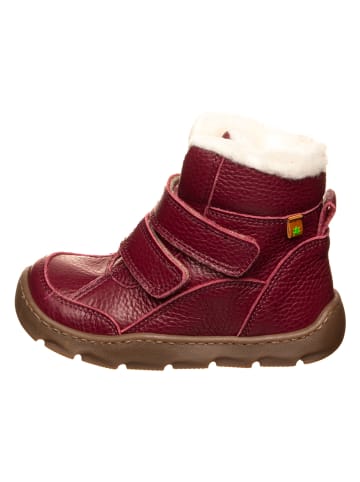 El Naturalista Leren barefootwinterboots donkerrood
