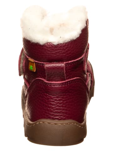 El Naturalista Leren barefootwinterboots donkerrood