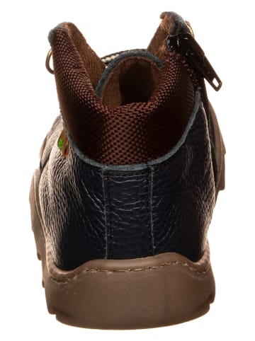 El Naturalista Leren barefootwinterboots donkerblauw