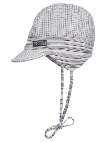 Döll Bindemütze in Weiß/ Grau/ Schwarz