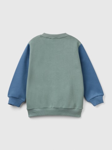 Benetton Bluza w kolorze zielono-niebiesko-kremowym