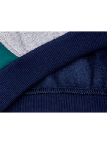 Benetton Sweatshirt in Grau/ Grün/ Dunkelblau