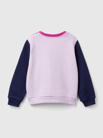 Benetton Sweatshirt in Pink/ Dunkelblau/ Lila