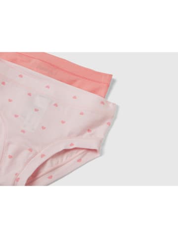 Benetton Majtki (2 pary) w kolorze czerwono-jasnoróżowym